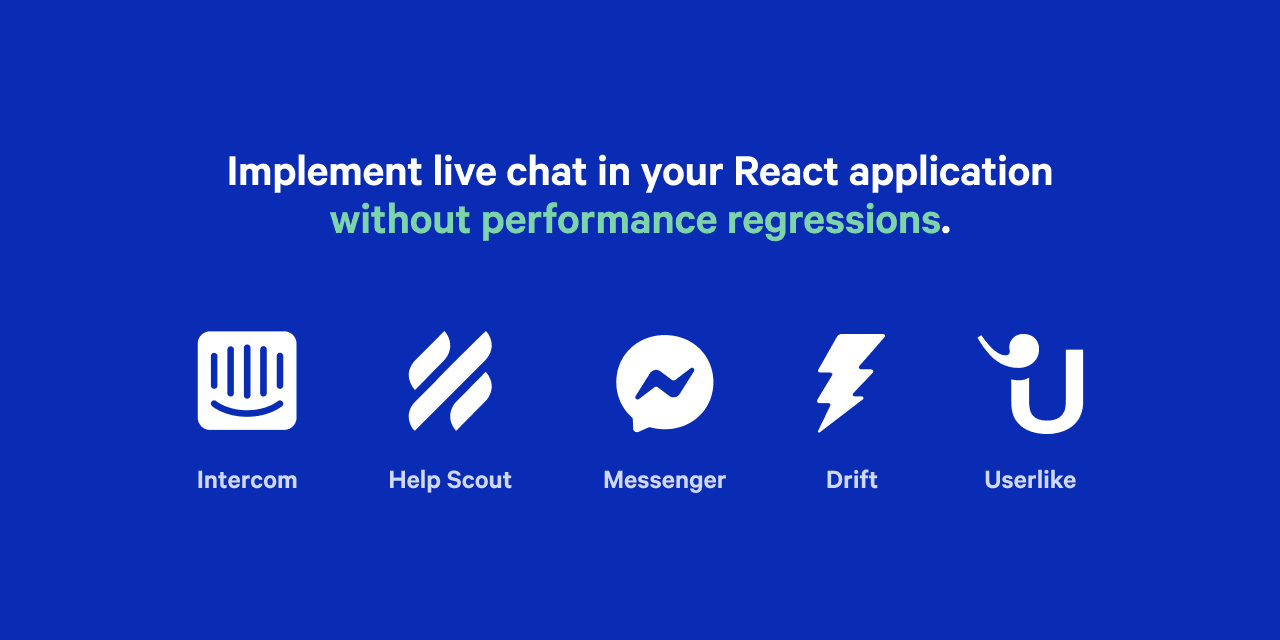 List of live chat tools supported by React Live Chat Loader.