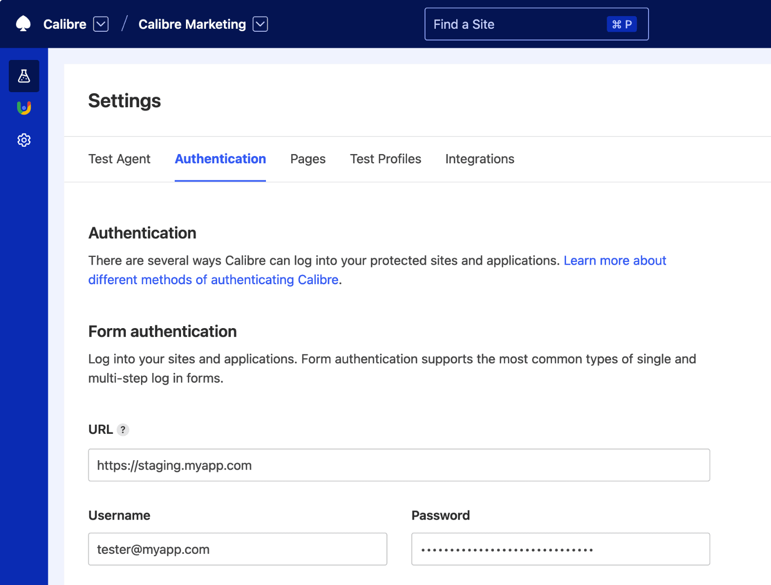 Authentication settings you can use to log in to your apps and sites