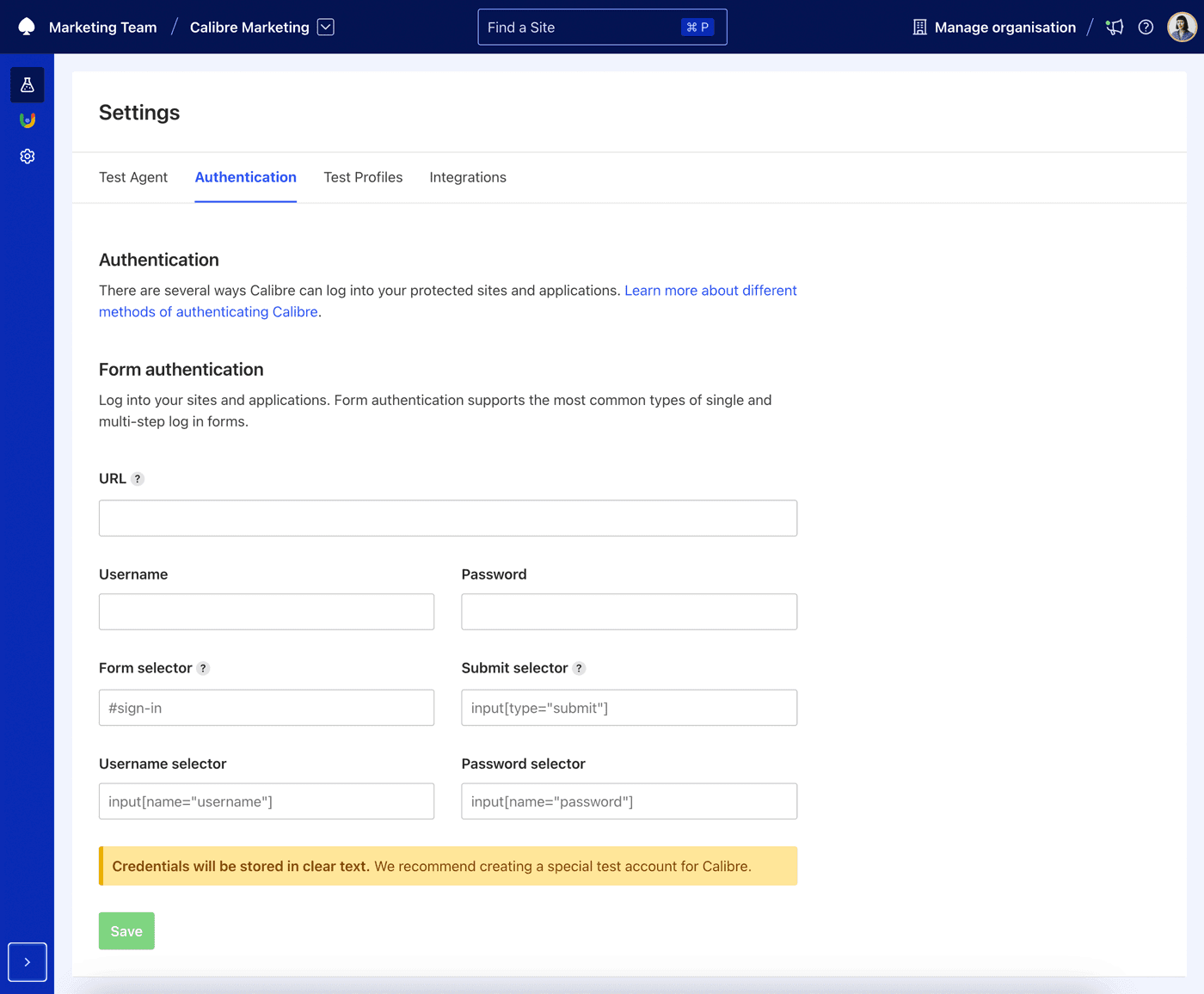 Adding form authentication to your Site