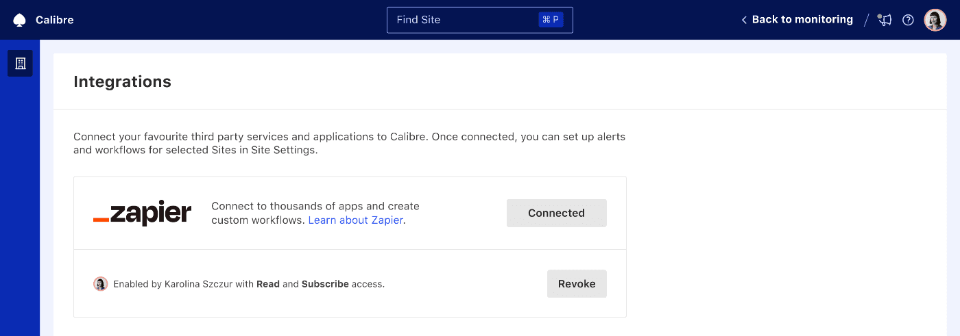 List of Zapier connections enabled for an organisation