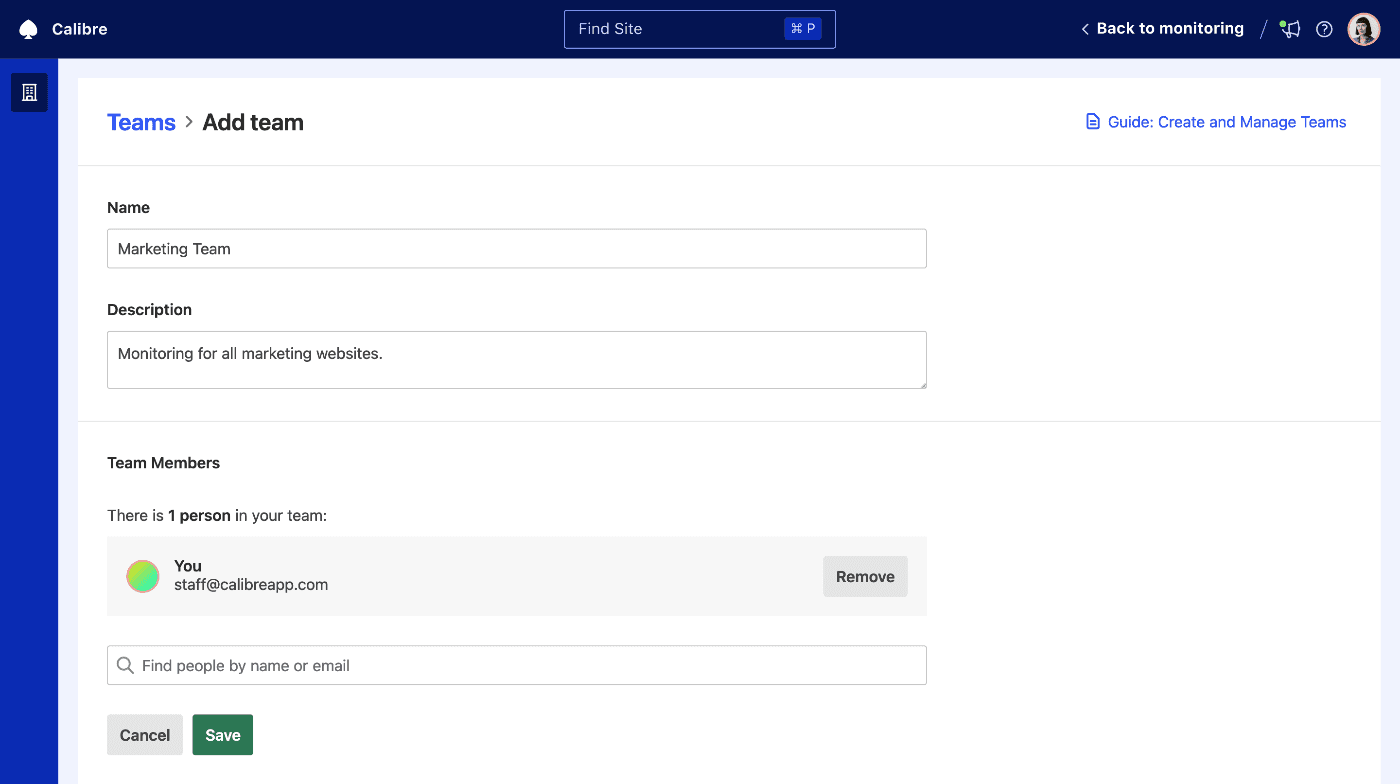 Create a new team and add existing organisation members to it