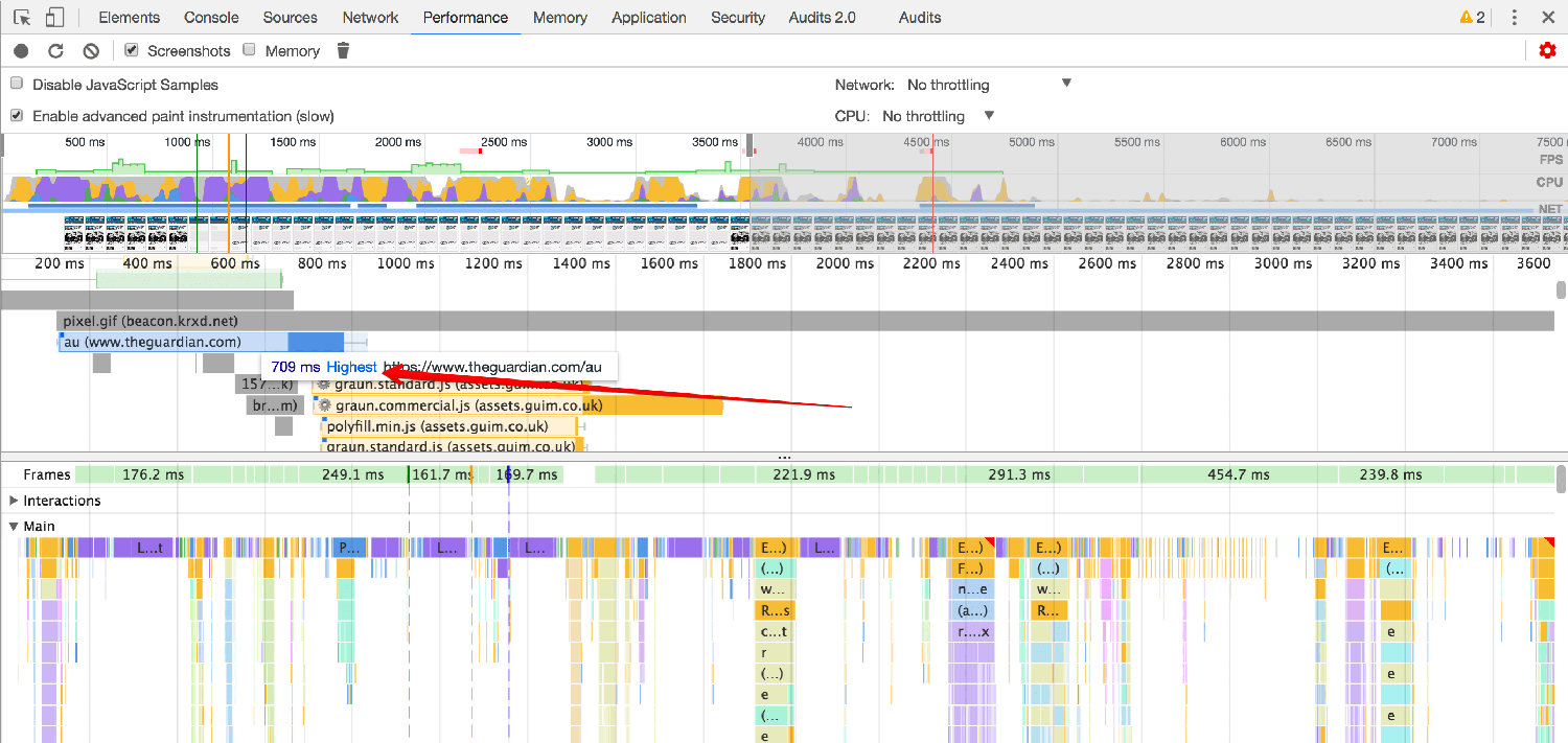 How to investigate resource timings and priorities in the Chrome Developer tools Performance Panel.