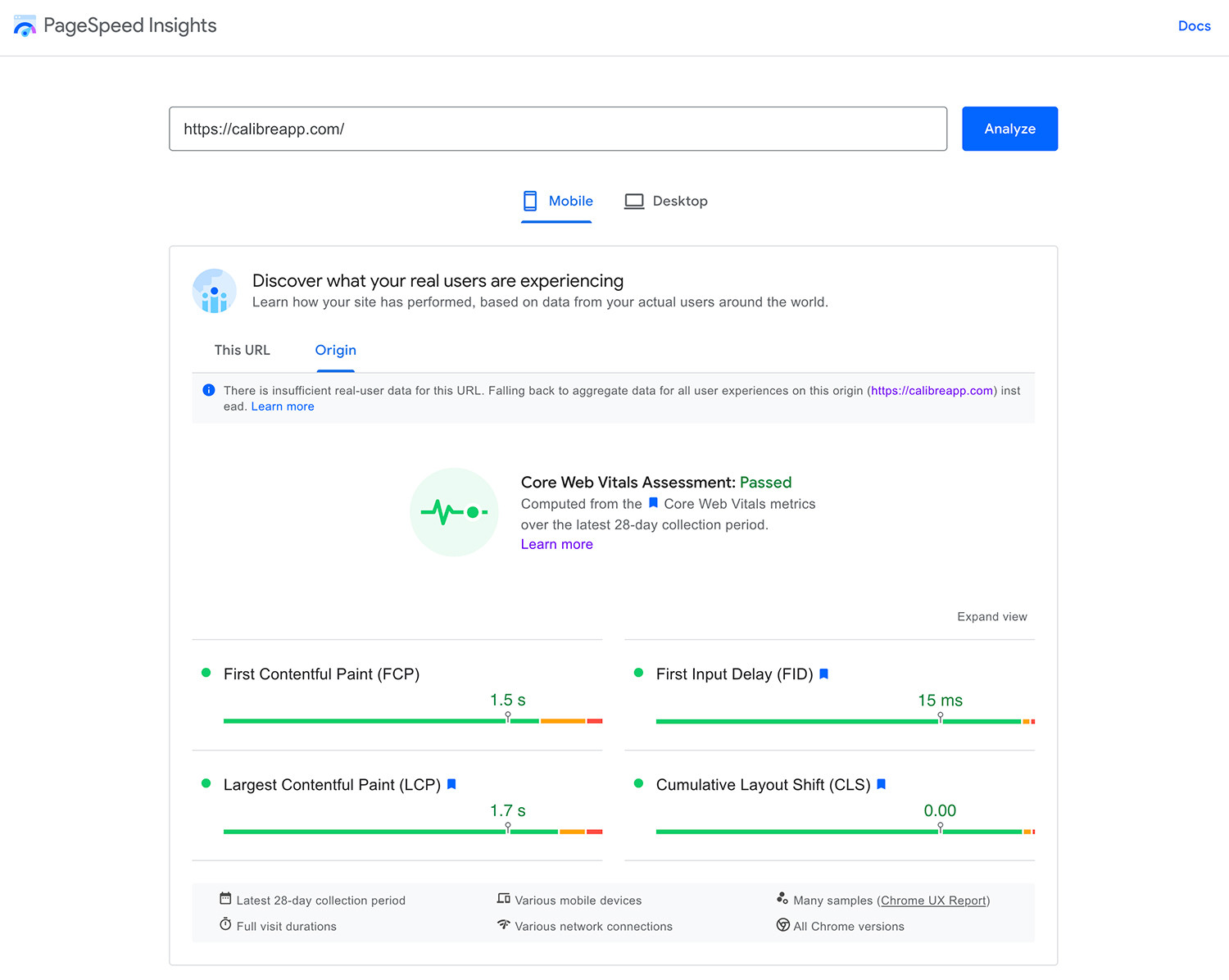 New PageSpeed Insights design showcasing Core Web Vitals as primary page speed assessment tool.